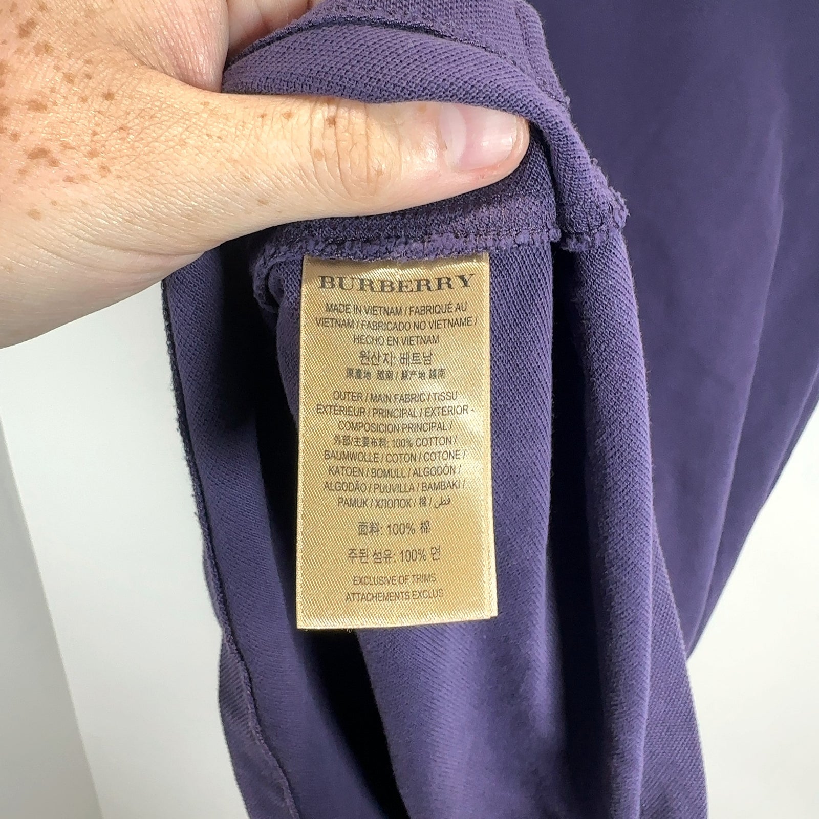 Burberry 1/4 Button Purple Polo