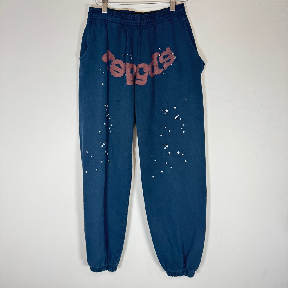 Sp5der Navy/Brown Sweatpants Size S