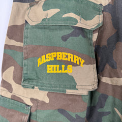Raspberry Hills Camo Logo Shorts Size L