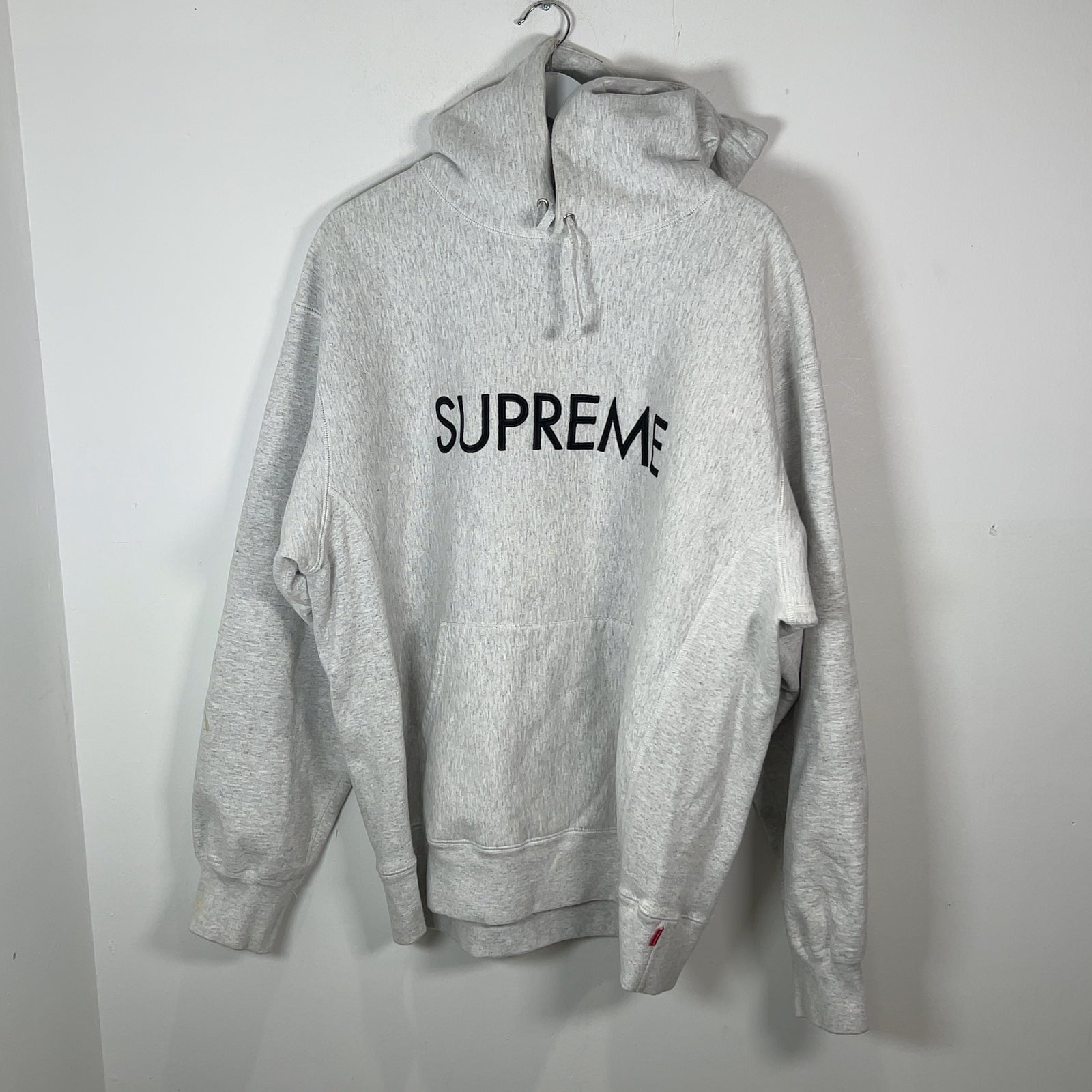 Supreme Grey Capital Logo Hoodie