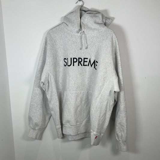 Supreme Grey Capital Logo Hoodie