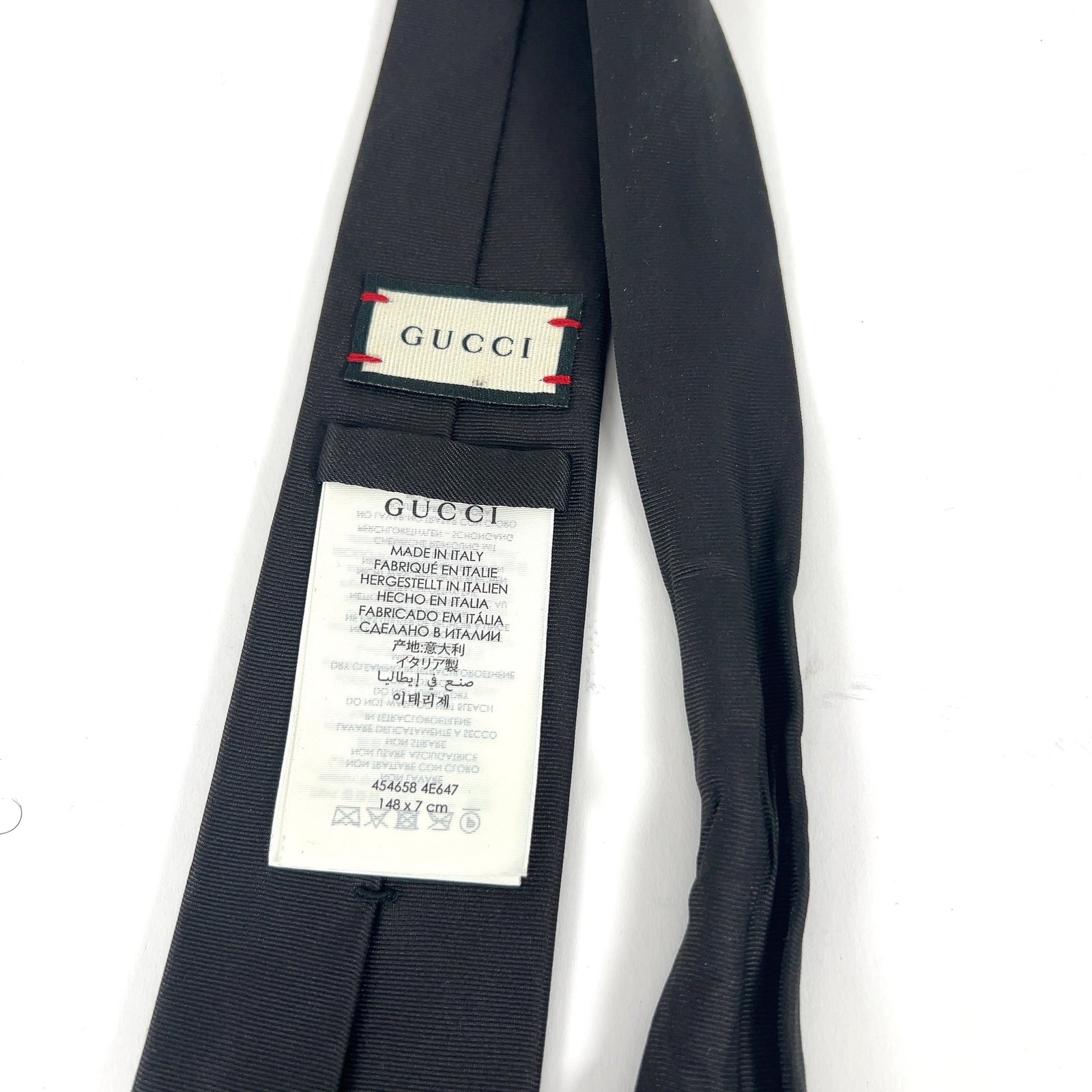Gucci Slim Black 'Bee' Tie