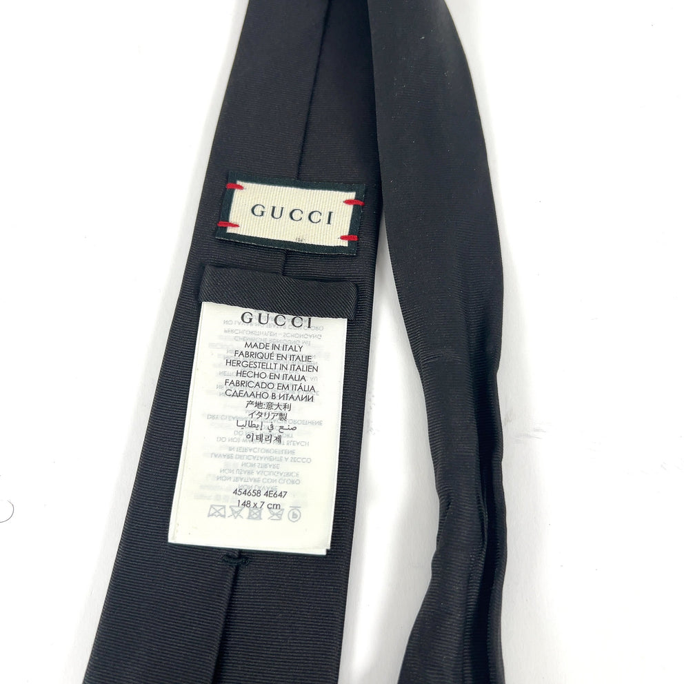 Gucci Slim Black 'Bee' Tie