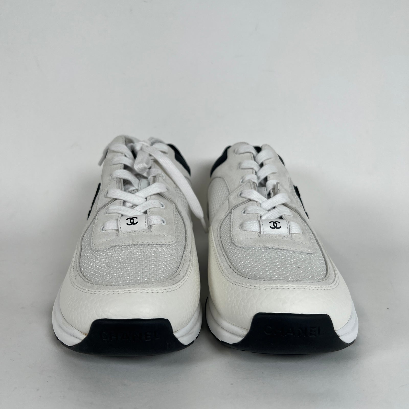 Chanel White CC Sneakers 41.5