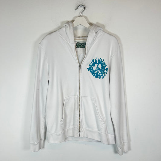 Denim Tears White/Teal University Zip-Up Hoodie Size XL