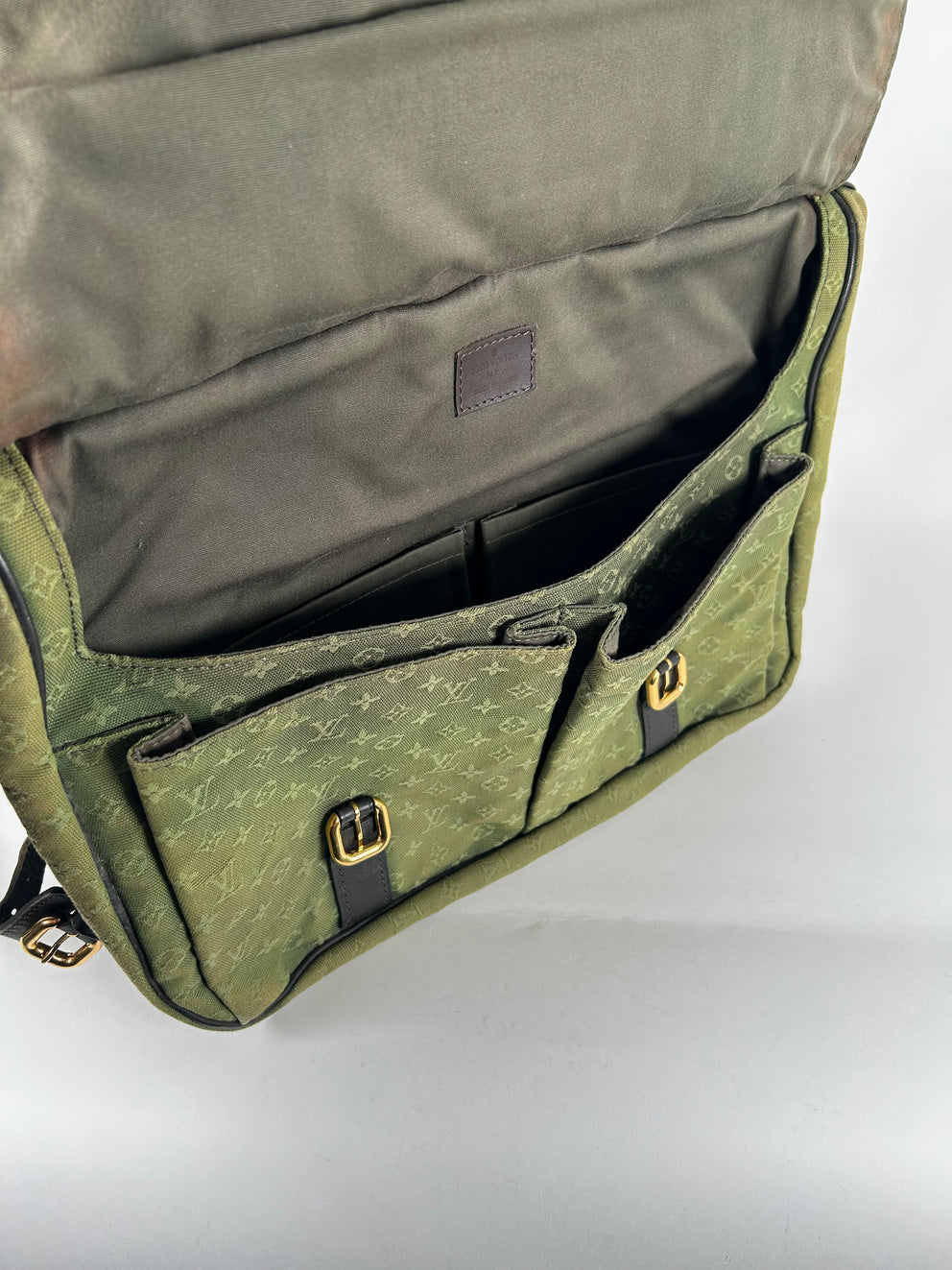 Louis Vuitton Mini Sac Maman Green Canvas Monogram Strap Bag