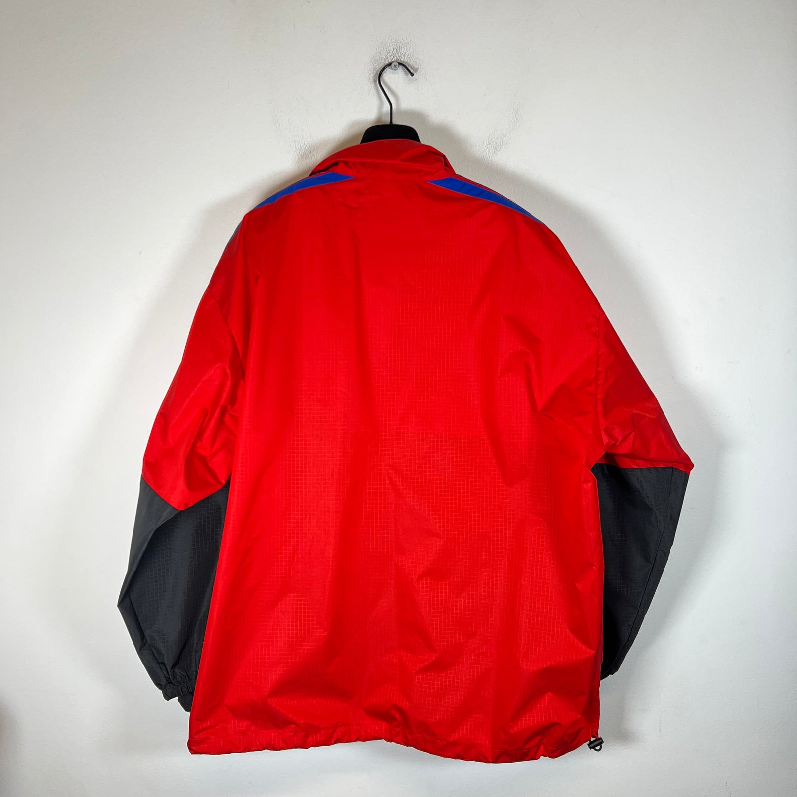 Balenciaga Red/Blue Technical Ripstop Logo Jacket Size 1