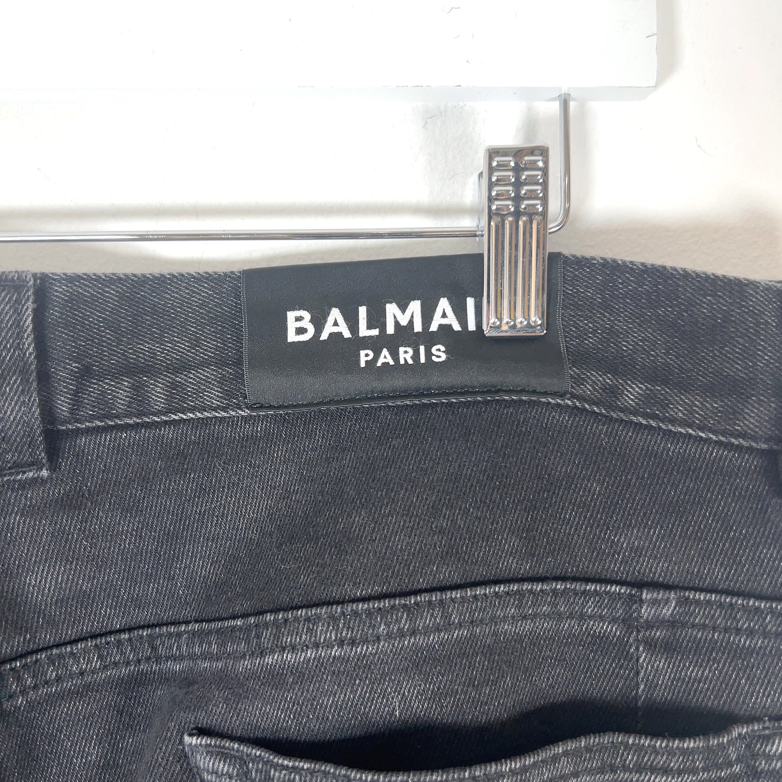 Balmain Slim Biker Denim Pants