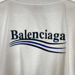Balenciaga White Campaign Logo T-Shirt Size S