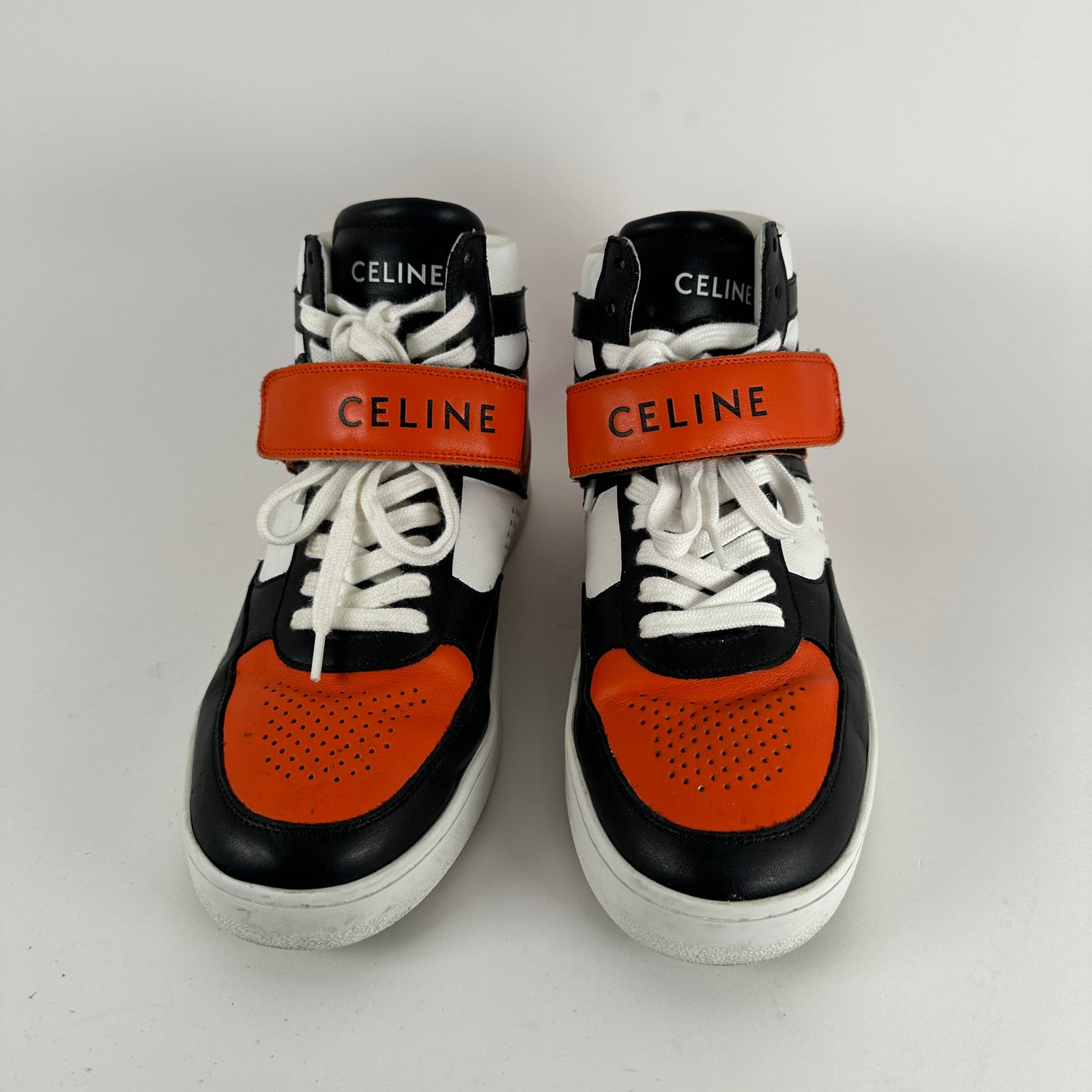 Celine CT-03 Orange High Trainers Size 8