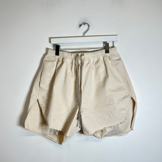 Rick Owens Natural Hollywood Canvas Boxing Shorts Size 32
