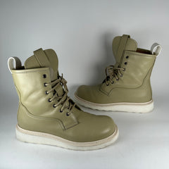 Bottega Veneta Natural Leather Lace Up Boots Size 42