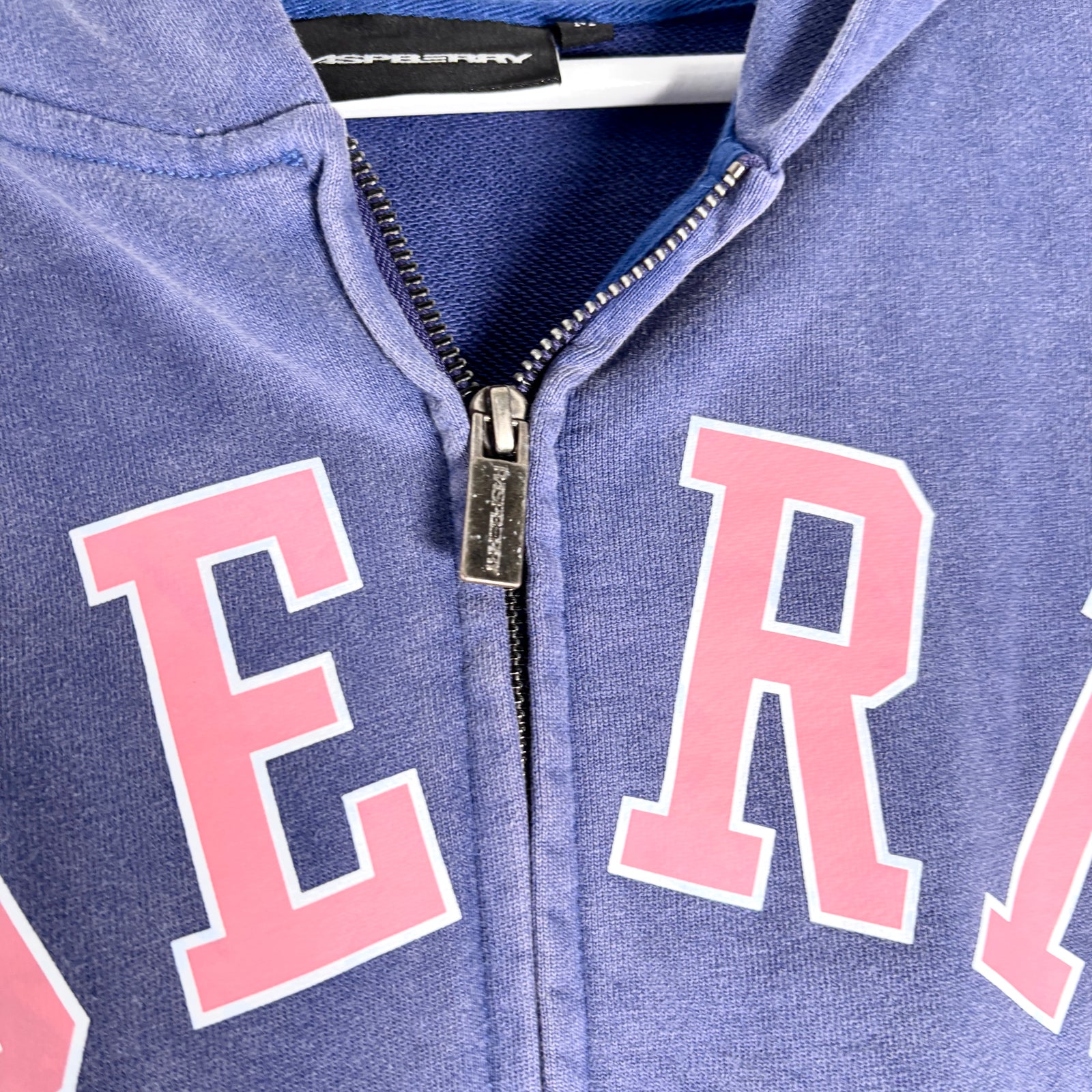 Raspberry Hills Purple 'RBERRY' Logo Zip-Up Hoodie Size M