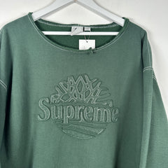 Supreme x Timberland Green Stitch Logo Crewneck Size XXL