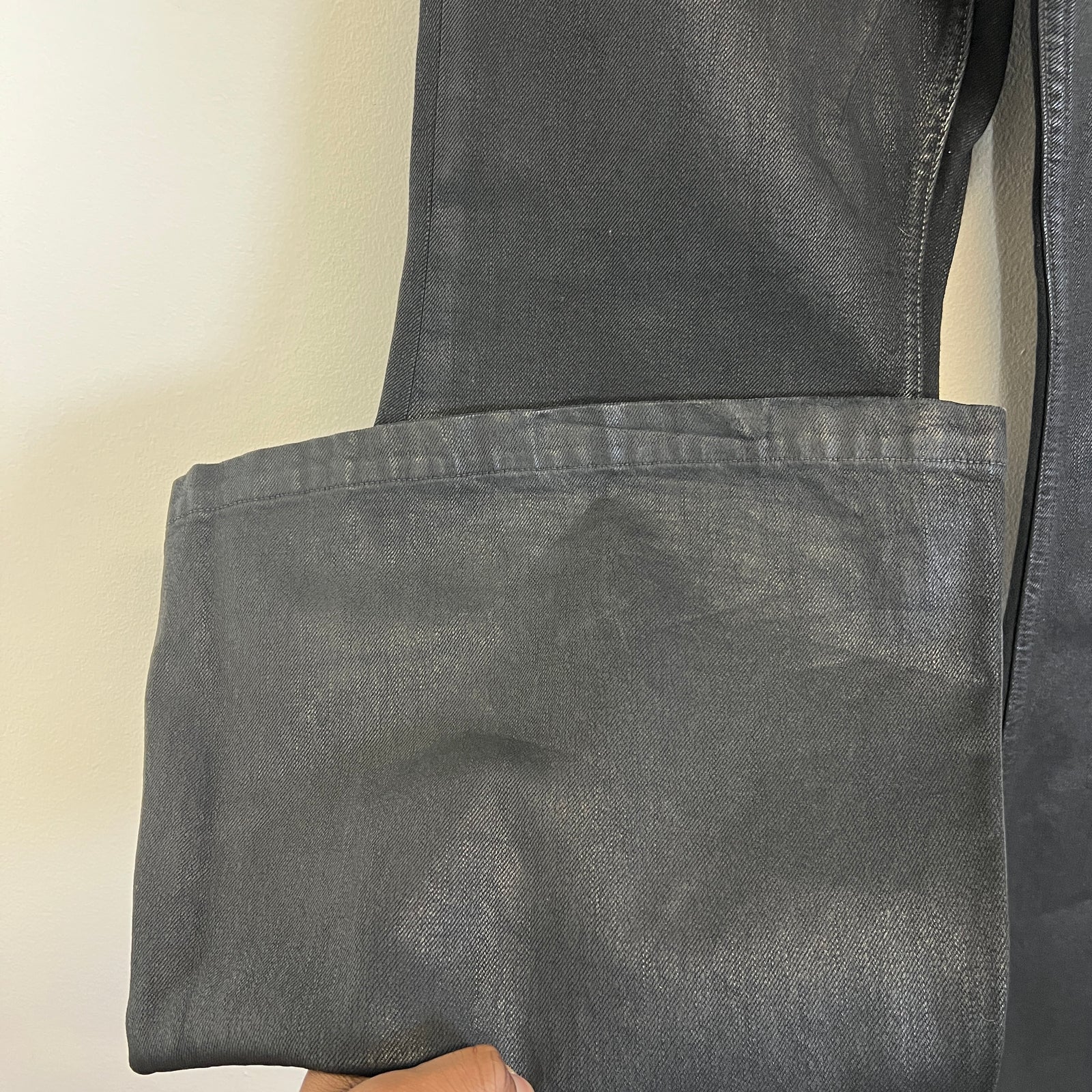 Rick Owens Lido SS24 Black Wax Bolan Jeans Size 33