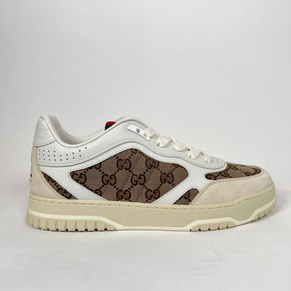 Gucci White/Beige GG Re-Web Sneaker Size GG 8.5