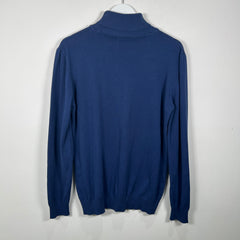 Yves Saint Laurent Vintage Blue Flock Logo Turtleneck Size XXL