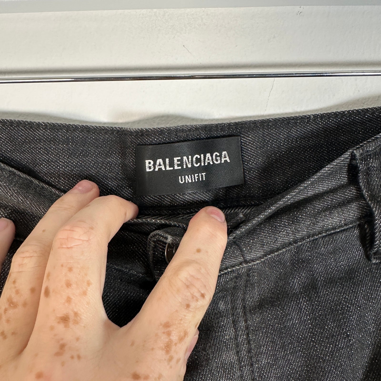 Balenciaga Grey Destroyed Baggy Denim Size M