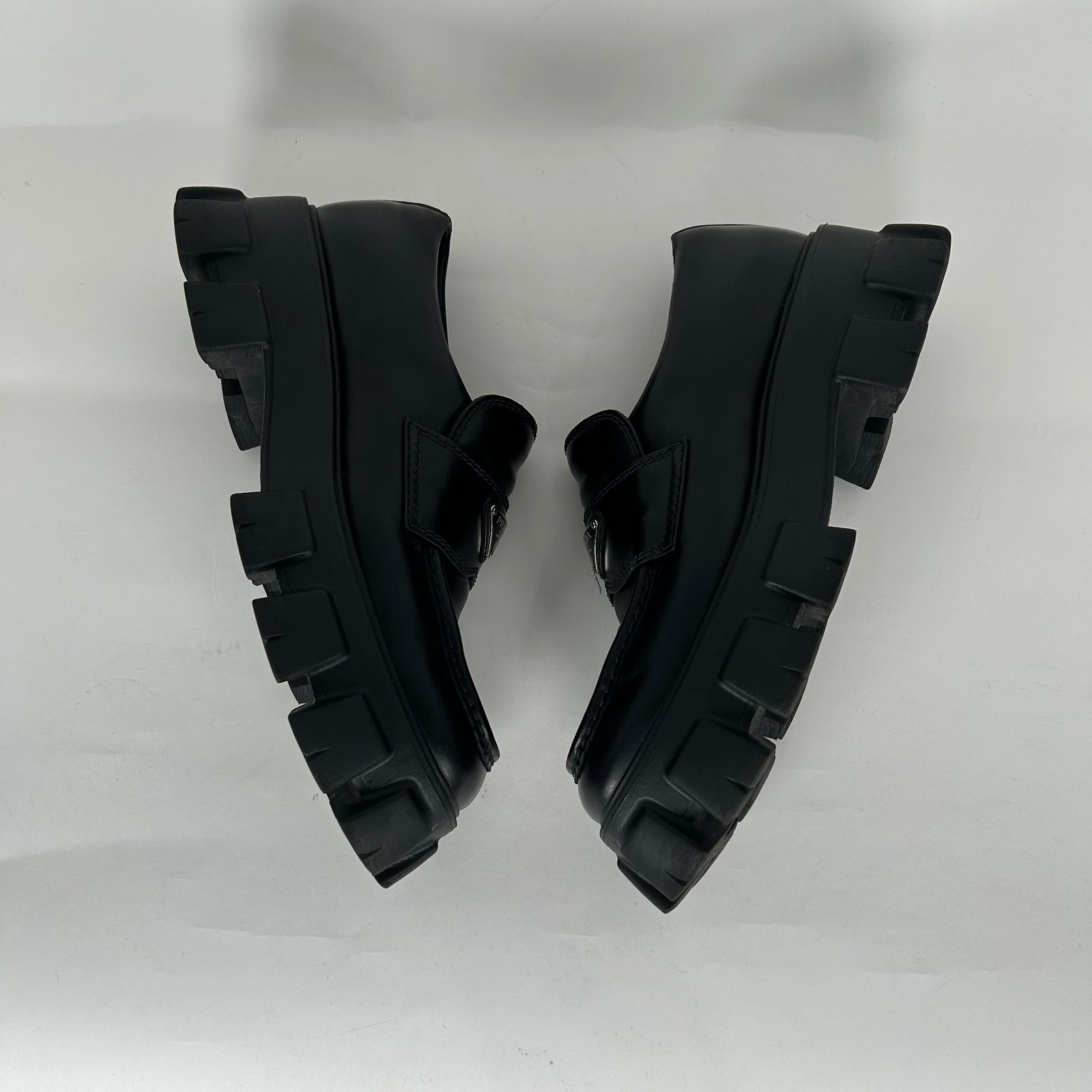 Prada Black Monolith Leather Sneaker Size 10