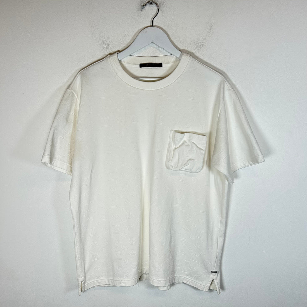 Louis Vuitton White Monogram 3D Pocket T-Shirt Size L