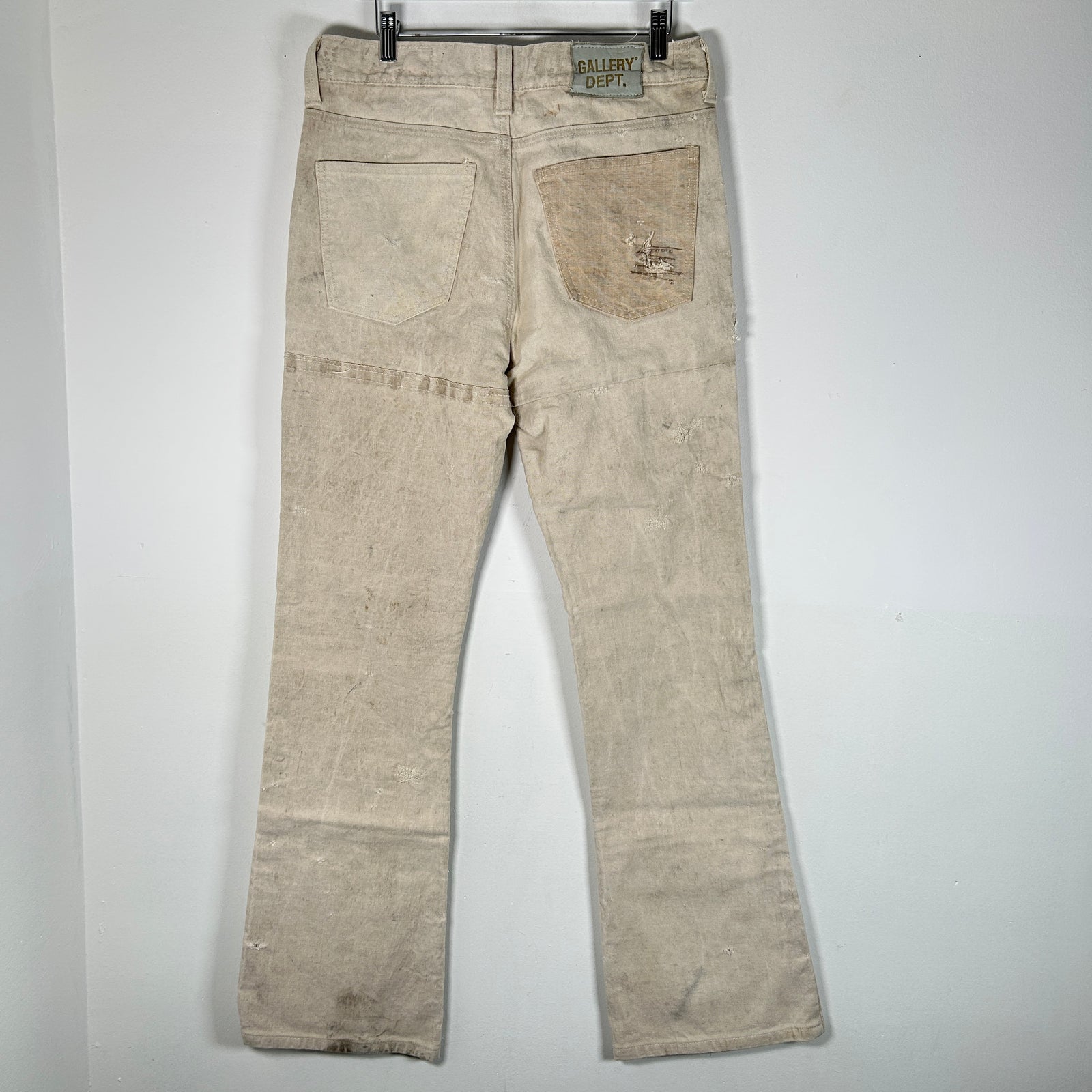Gallery Dept 'Logan' Mail Canvas Bag Rework Jeans Size 33