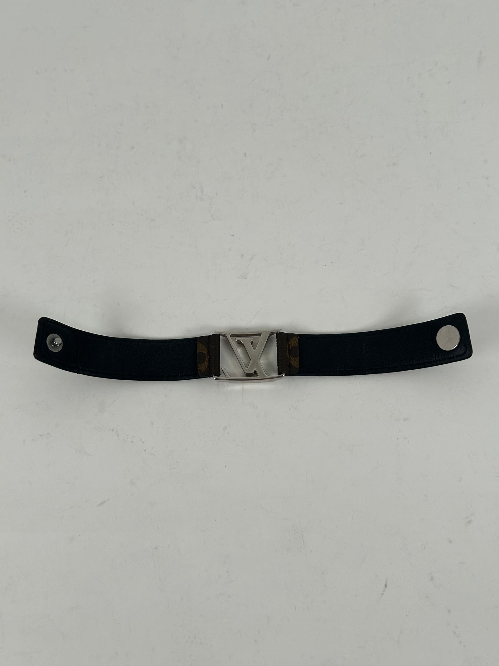 Louis Vuitton 'LV' Leather Strap Bracelet