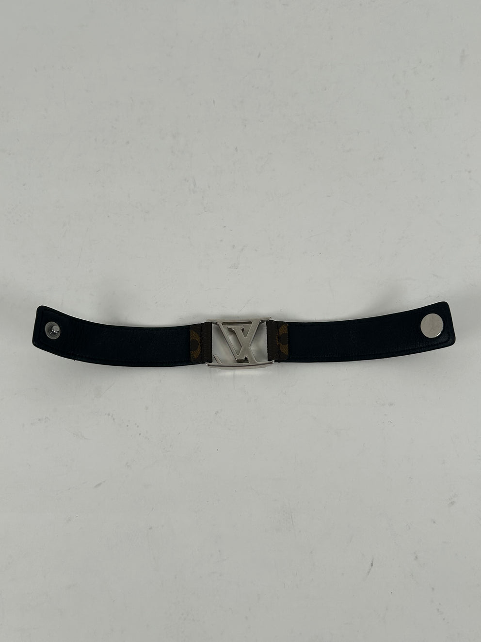 Louis Vuitton 'LV' Leather Strap Bracelet