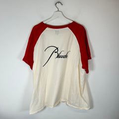 Rhude Red Script Logo Raglan T-Shirt Size XXL