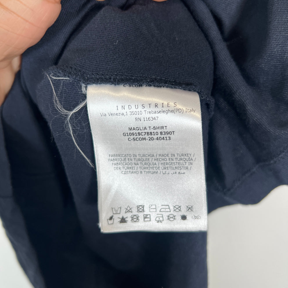 Moncler Navy Maglia Striped Logo T-Shirt Size M