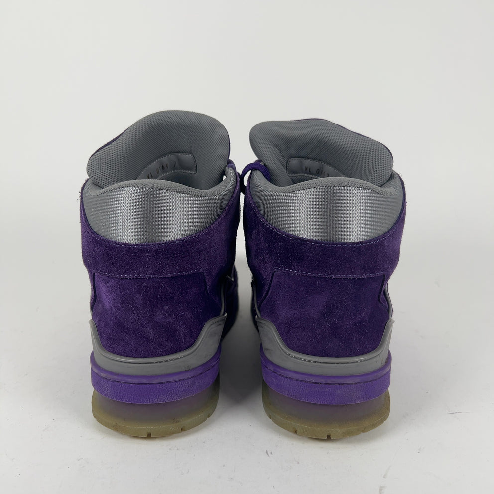 Louis Vuitton Purple Suede Trainer Hightop Sneakers
