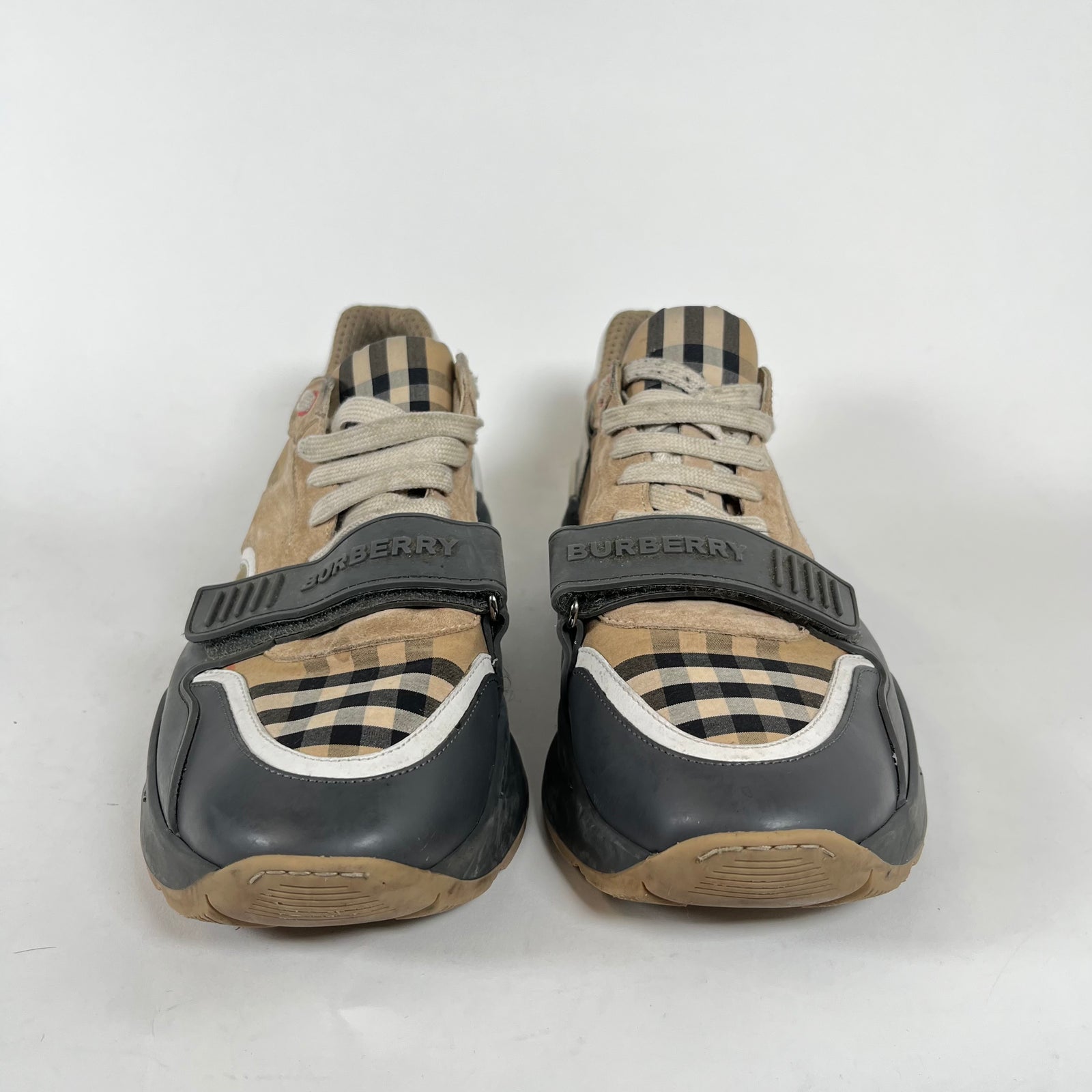Burberry Grey Plaid Ramsey Sneakers Size 44