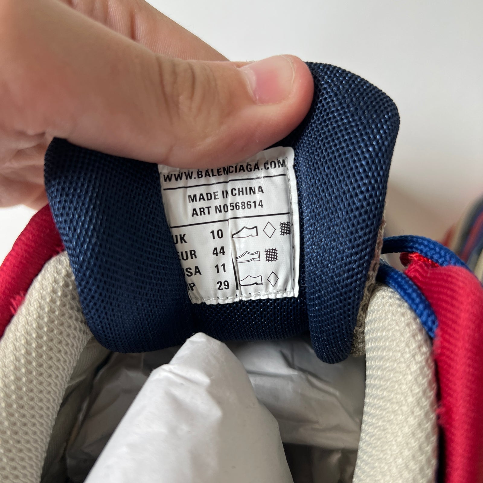 Balenciaga Red/Blue Track 2 Sneakers Size 44