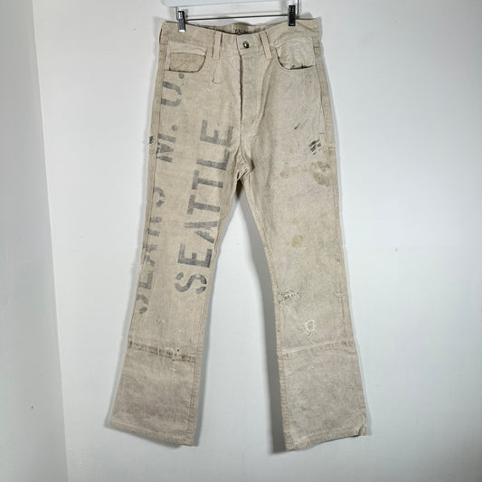 Gallery Dept 'Logan' Mail Canvas Bag Rework Jeans Size 33