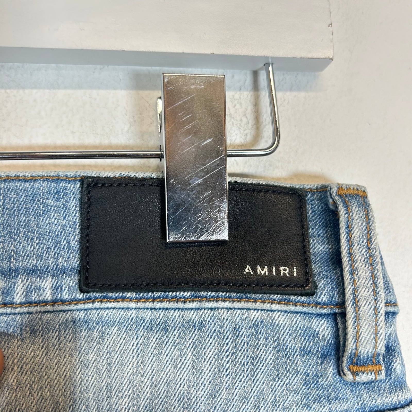 Amiri Lightwash MA Music Note Patch Jeans Size 32