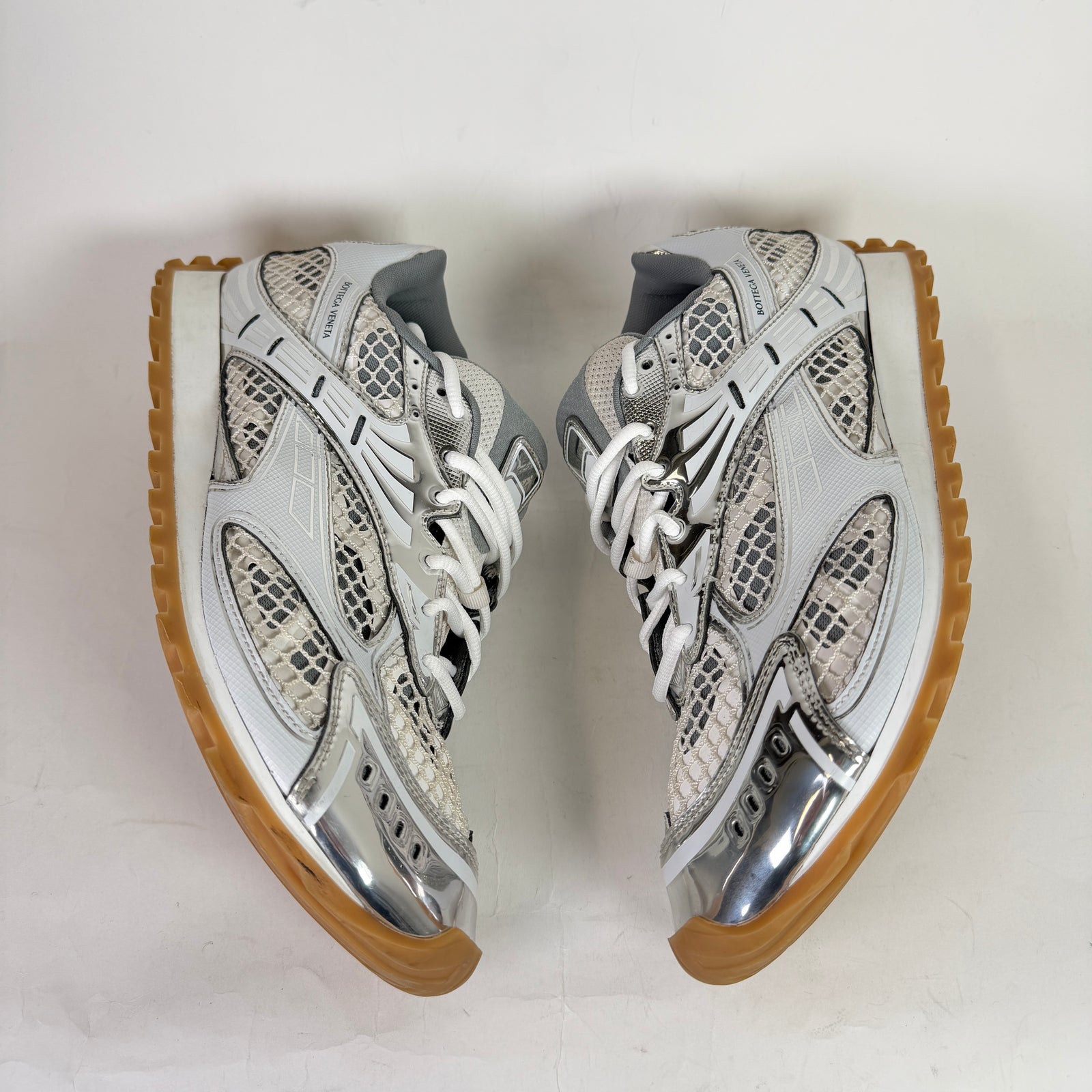 Bottega Veneta Silver Mesh Orbit Sneakers