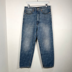 Balenciaga All Over Print Logo Jeans Size 32