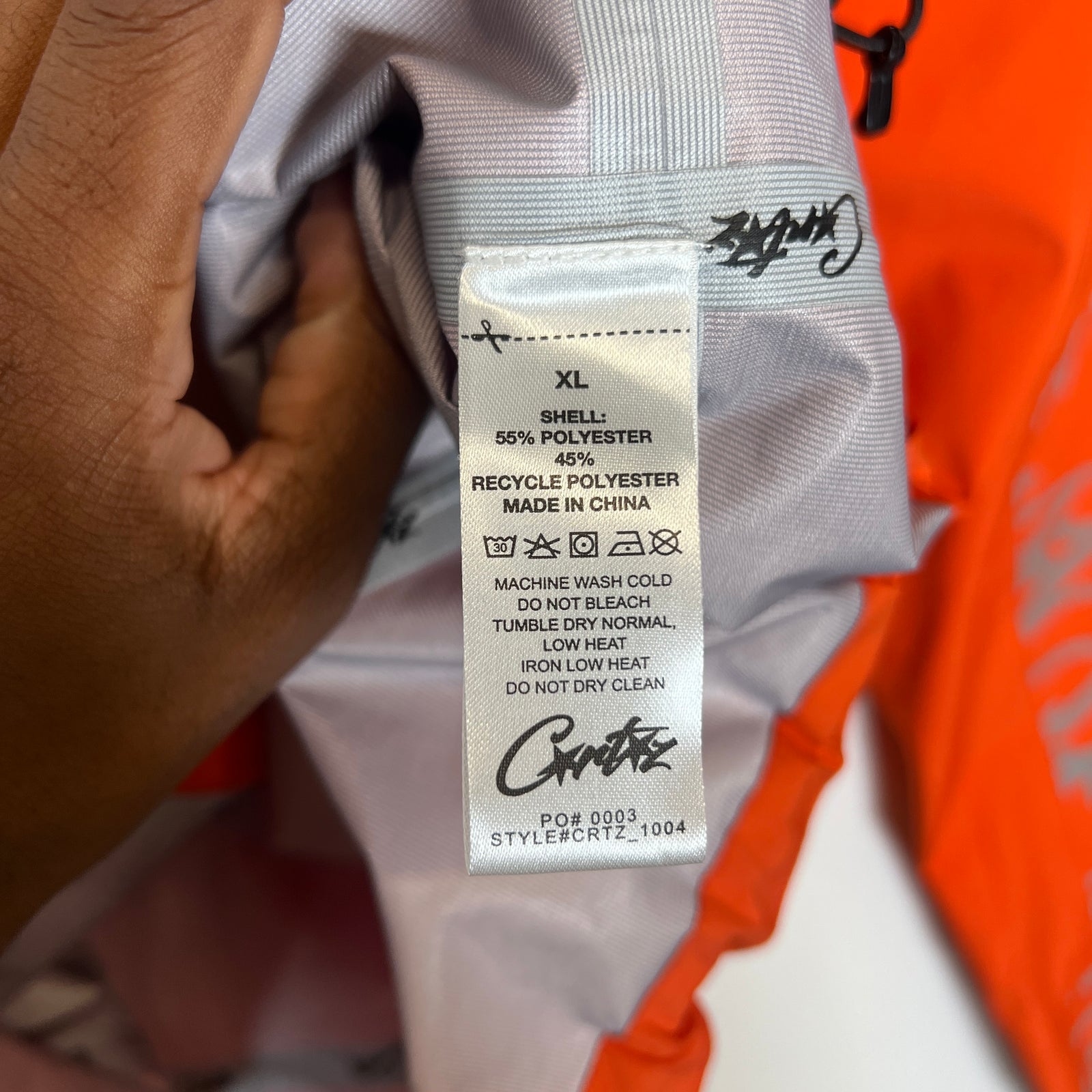 Corteiz Orange Elitework Waterproof Shell Jacket Size XL