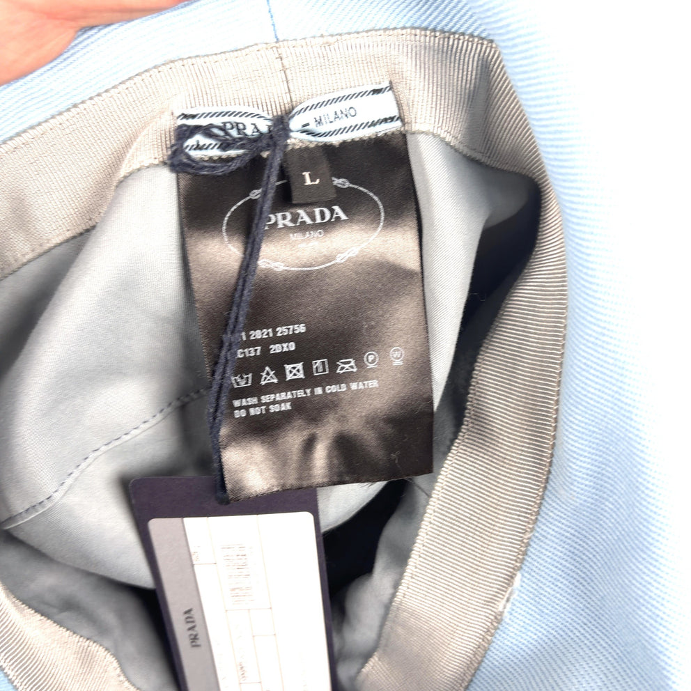 Prada Shearling Blue Bucket Hat