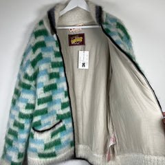 Marni Fuzzy Wuzzy Green/White Zip Up Size 48
