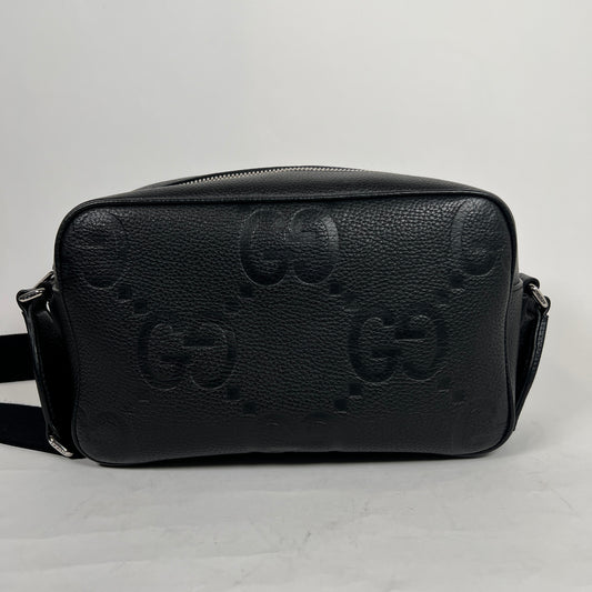 Gucci Black Jumbo GG Medium Messanger Bag