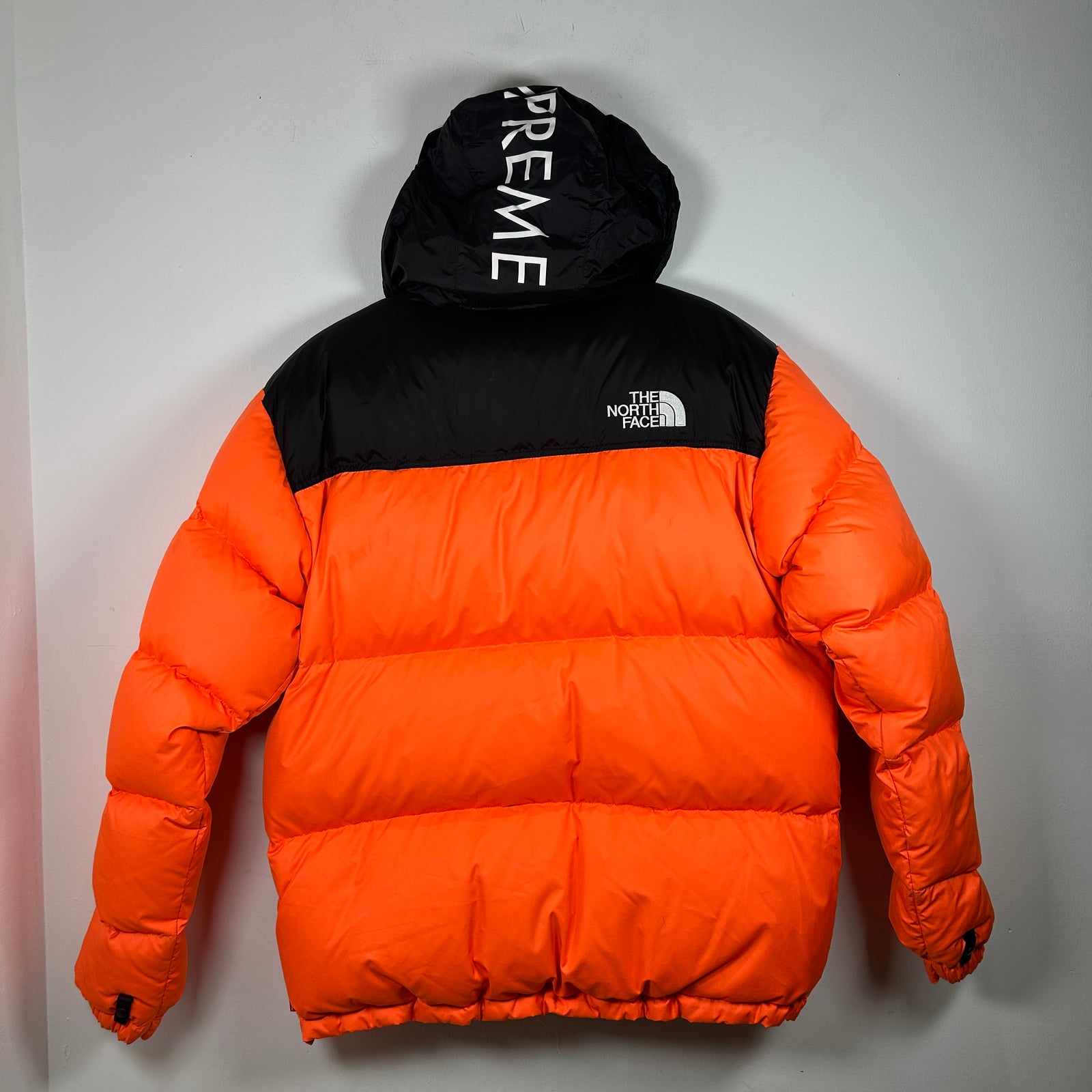 Supreme North Face Nupste Orange Puffer Size L