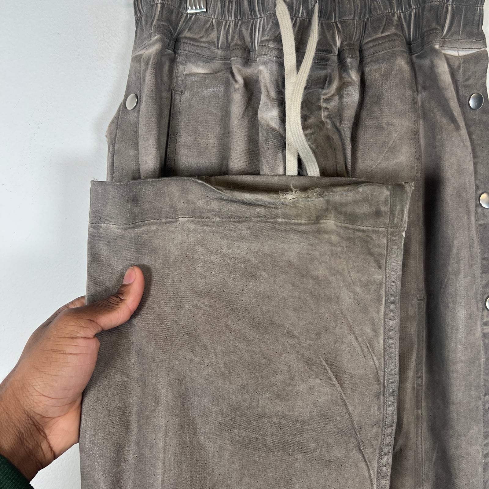 Rick Owens Drkshdw Dust Waxed Pusher Pants Size XS