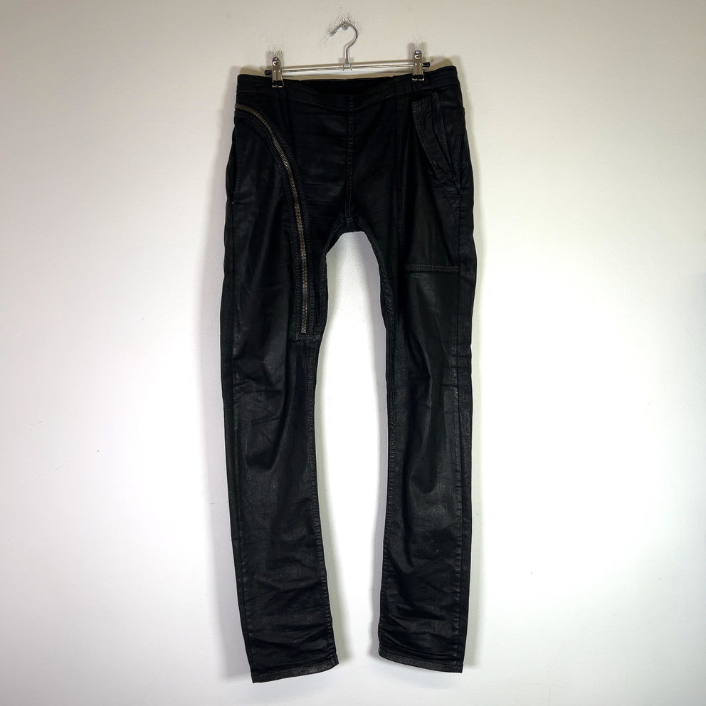 Rick Owens DRKSHDW SS15 Scrub Waxed Aircut Jeans