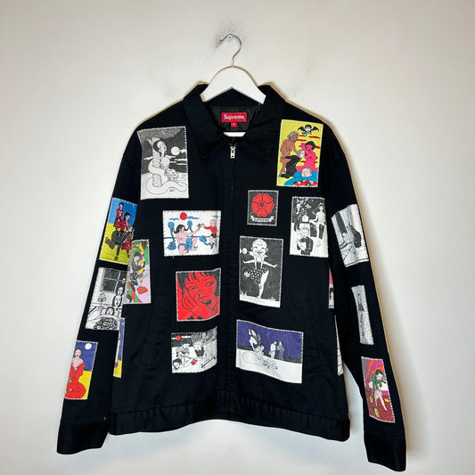 Supreme x Toshio Saeki FW20 Black Patchwork Quilted Work Jacket Size XL