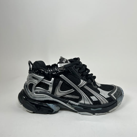 Balenciaga Black/Silver Mesh Runners Size 40