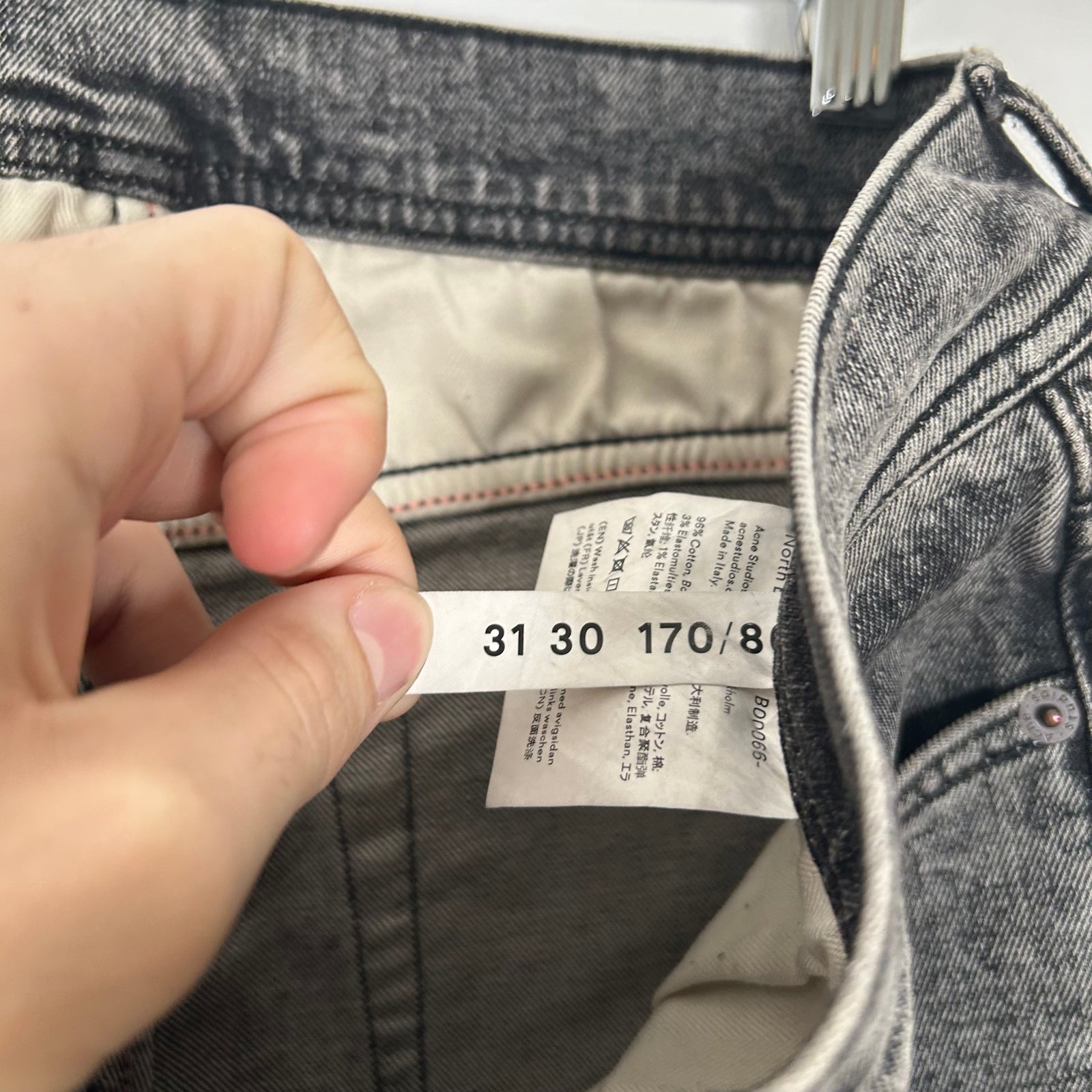 Acne Studios Grey Wash Jeans Size 31