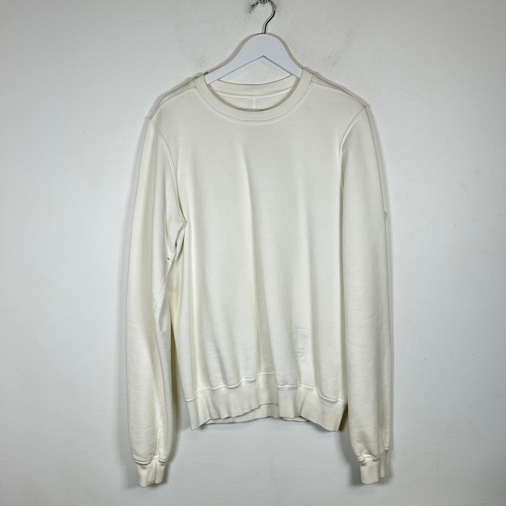 Rick Owens White Felpa Crewneck Size L