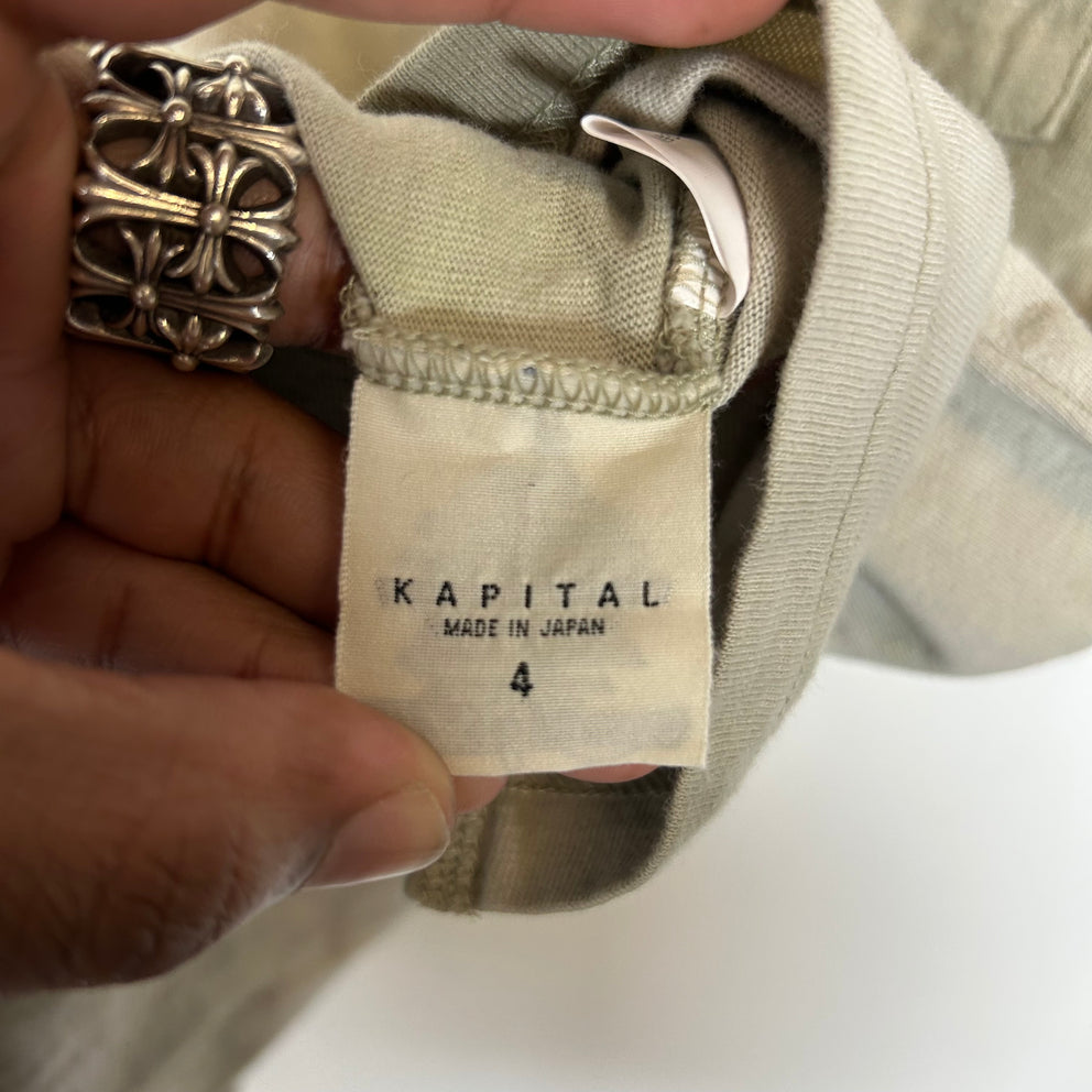 Kapital Tye Dye Flag Logo T-Shirt Size 4