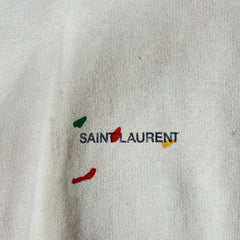 Saint Laurent Beige Paint Logo Hoodie Size XL