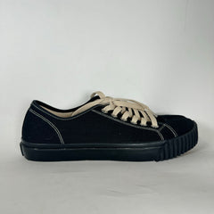 Maison Margiela Black Canvas Tabi Low Top Sneaker Size 39